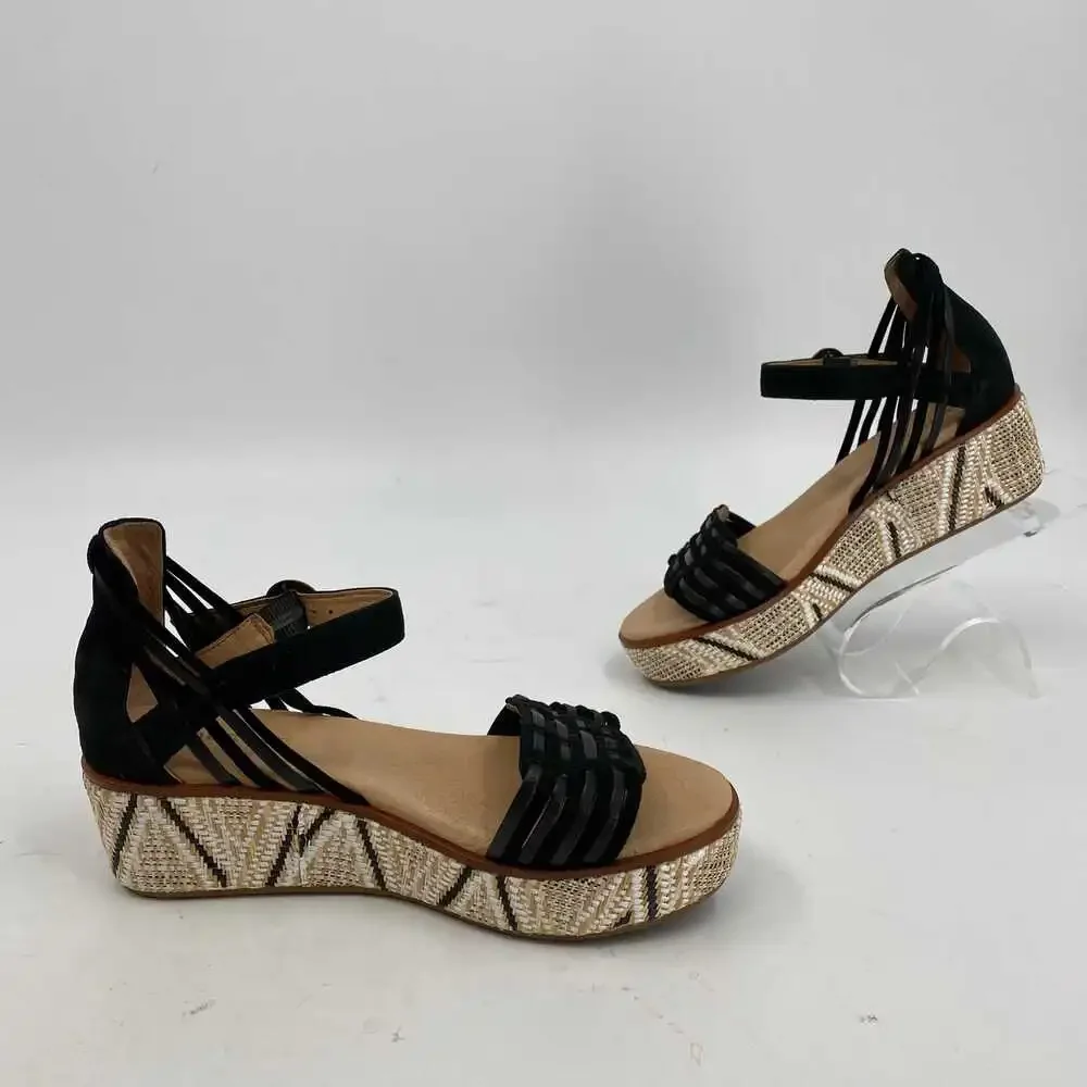 Sundance Black Suede Platform Sandals | Size 36 EU